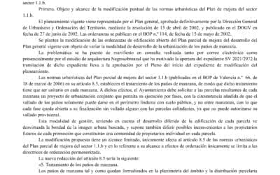 Informe favorable a la modificació puntual de les normes urbanístiques