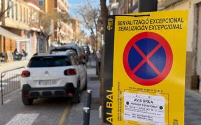 Aviso prohibido estacionar – Fallas 2026